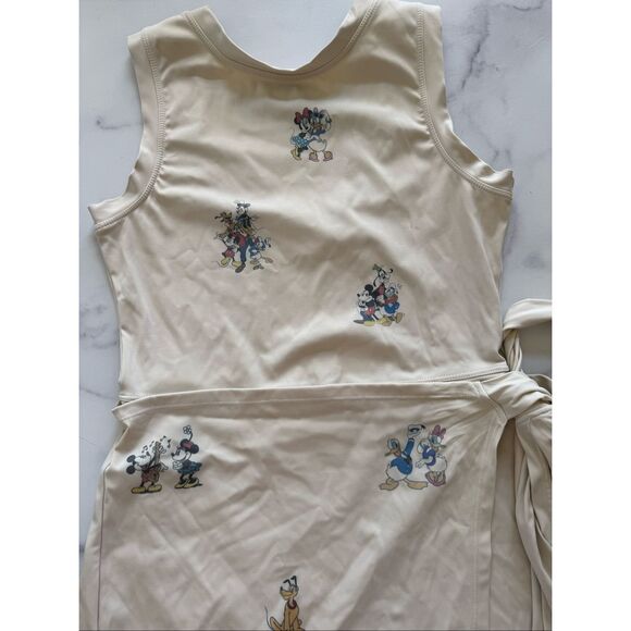 Disney Classic Friends cream wrap tennis dress high neck sleeveless mini built i - Picture 5 of 7
